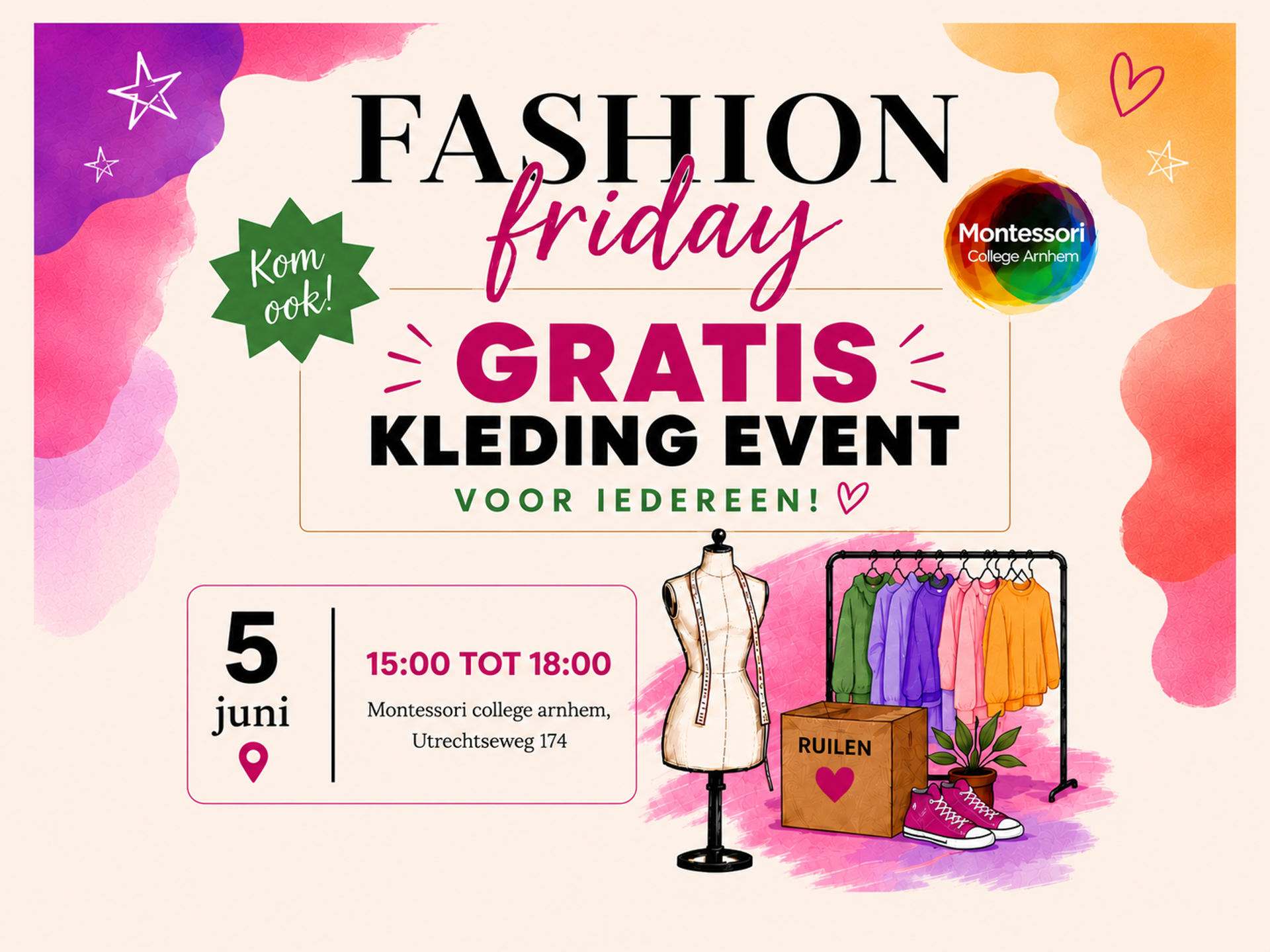 Leerlingen Montessori College organiseren duurzaam mode-event �Fashion Friday�